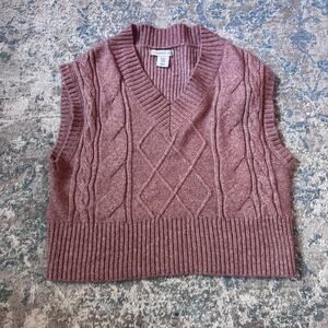 sincerely jules cable knit sweater vest – mauve – size xs